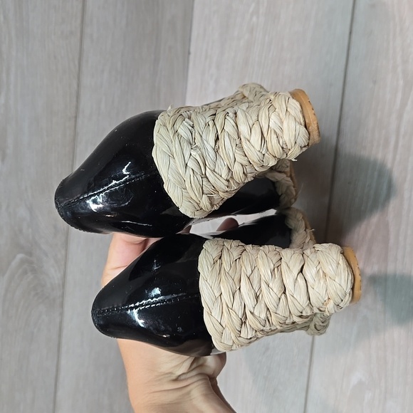 Stuart Weitzman Women Leather Espadrille Wedge Open Toe Sandals shoes sz 9.5M - Picture 6 of 10